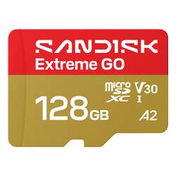 SanDisk Extreme GO microSDXC-Karte 128 GB UHS-I U3 Temperaturbeständig SDSQXGN-128G-GN6MN
