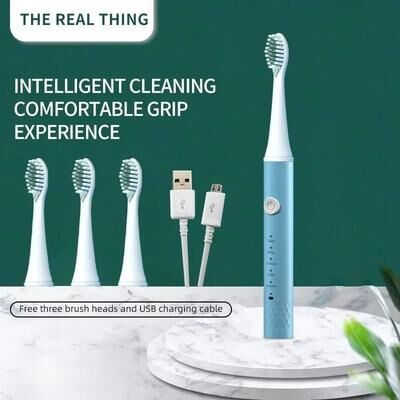 Uplift Essentials Rechargeable 5 Mode Sonic Dental System   40,000 SPM Waterproof Ultrasonic Toothbrush blue
