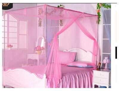 The Handy Homestead Pure Color Double Bed Mosquito Net Lightweight Breathable Bed Canopy red