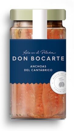 Don Bocarte Anchoas del Cantábrico en aceite de oliva virgen extra .