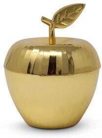 Vivience Gold Apple Dish with Spoon