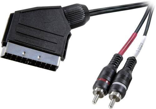 SpeaKa Professional SP-7870676 SCART / Cinch Audio Anschlusskabel [1x SCART-Stecker - 2x Cinch-Stecker] 2.00m Schwarz