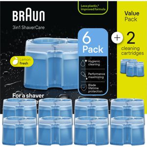 Braun Braun Reinigungskartuschen CCR 6 + 2, 3in1 ShaverCare, für  Series 3 bis 9, 8 Stück