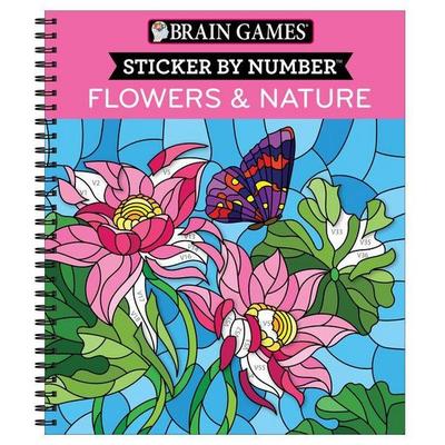 Brain Games - Sticker by Number: Flowers & Nature Stained Glass (28 Images to Sticker), Taschenbuch von Publications International Ltd,Brain Games,New