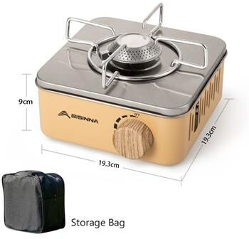 DynamicDeals Camping Gas Stove With High Firepower, Portable Outdoor Gas Burner Cassette Furnace For Picnic & Camp Cooking khaki