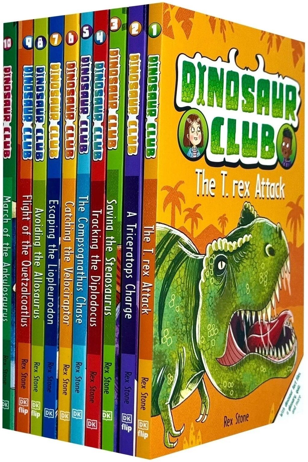 DK Dinosaur Club Series by Rex Stone - 10 Book Paperback Collection Set - Ages 5-7 - Dino Adventure Stories with Real Palaeontology Facts