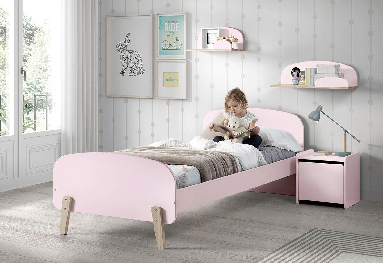 Kinderregal VIPACK "Kiddy, Ablage Kiefer massiv, zum hängen", rosa, H:22cm T:25cm, Holz teilmassiv, Holzwerkstoff, Regale, Kinderregal, Wandregal MDF Komponenten lackiert, wahlweise 45cm oder 65cm breit