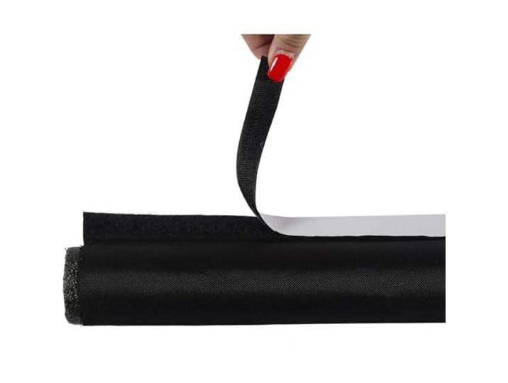 Zelfklevende tochtstopper voor deuren - 90 x ø 5 cm - tochtstopper - afdichtingstape, universele tochtstopper - zwart