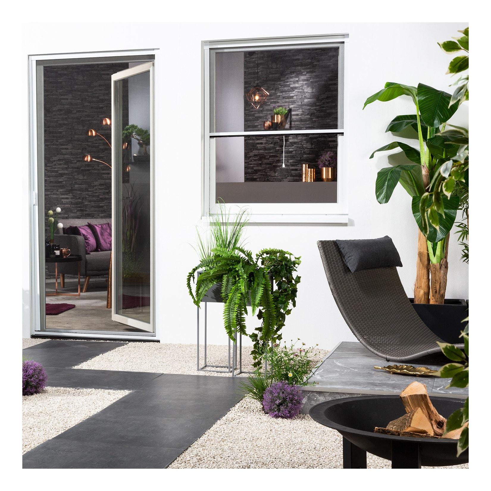 Insektenschutz-Alu-Fensterrollo Bausatz "SMART" 160x160 cm in Weiß