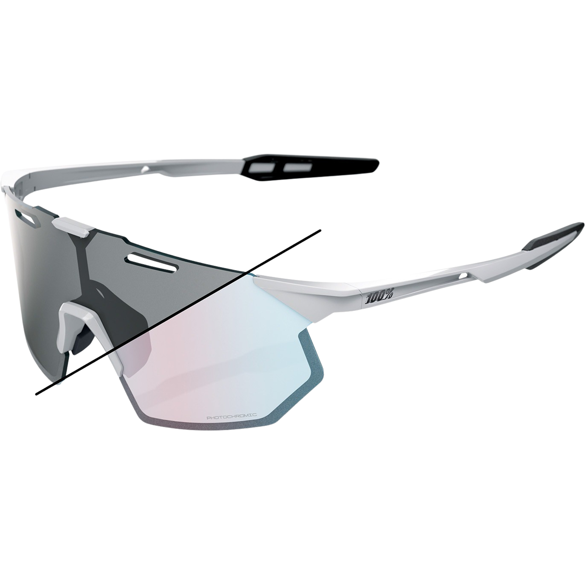 100% Hypercraft SQ Sportbrille Sportbrillen & Sportsonnenbrillen grau Trailrunning | Mountainbike | Rennrad