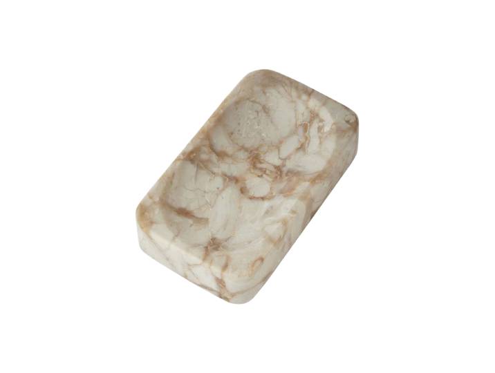 Handgefertigte, luxuriöse Seifenschale „Blake“ aus Marmor Beige marmoriert Aquanova