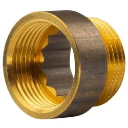 Messing Gewinde-Fitting Hahnverlängerung IG/AG 1" (DN25) L=15mm, schwere Ausführung
