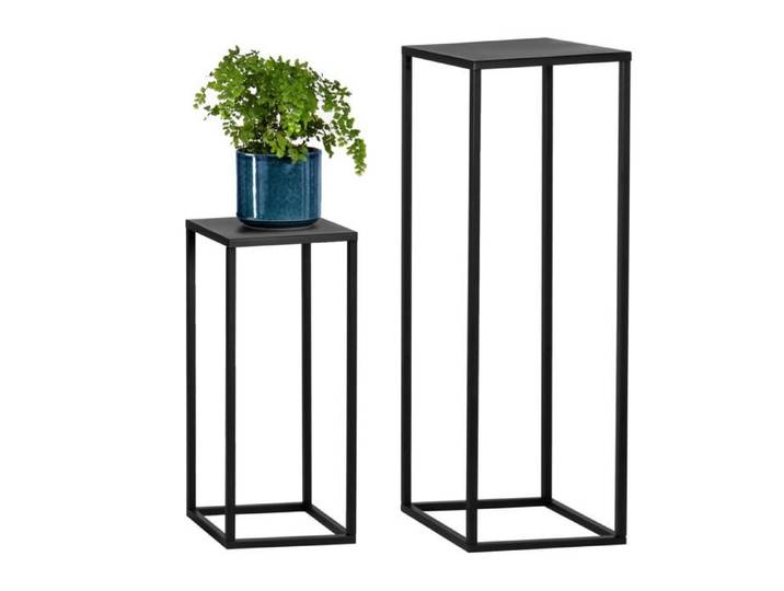 bremermann Lot de 2 tabourets à fleurs présentoir à fleurs en métal colonne à fleurs en métal noir