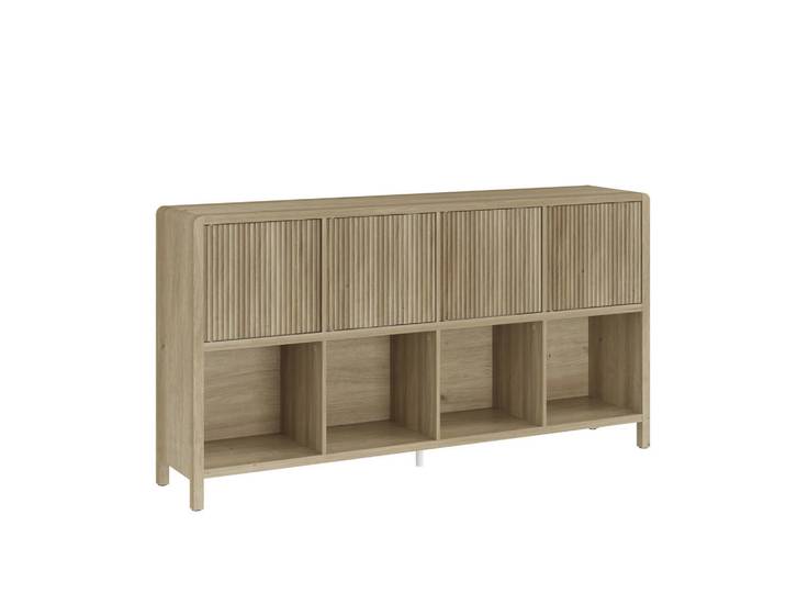 [en.casa] Sideboard Lukkodso, Alteiche, Holzwerkstoff, Rechteckig, 145x76.5x30 cm, Kleinmöbel, Kommoden, Sideboards