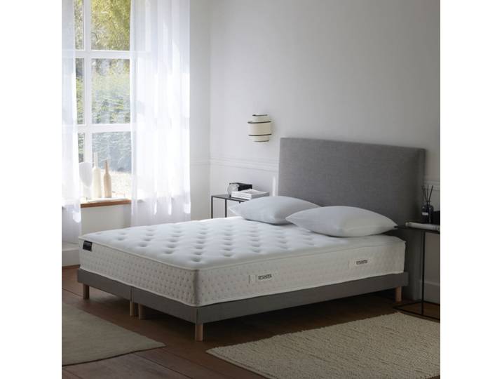Matelas hybride 7 zones mousse h26 sommier gris 2x90x200