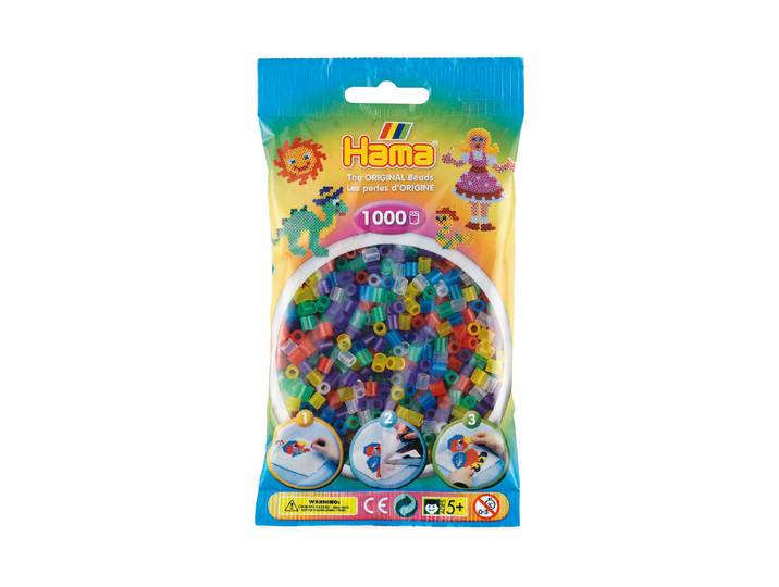 Hama Bügelperlen midi x1.000 transparent mix 53