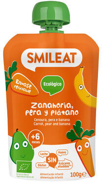 Smileat Saqueta Bio Cenora Pera e Banana +6M 100 gr