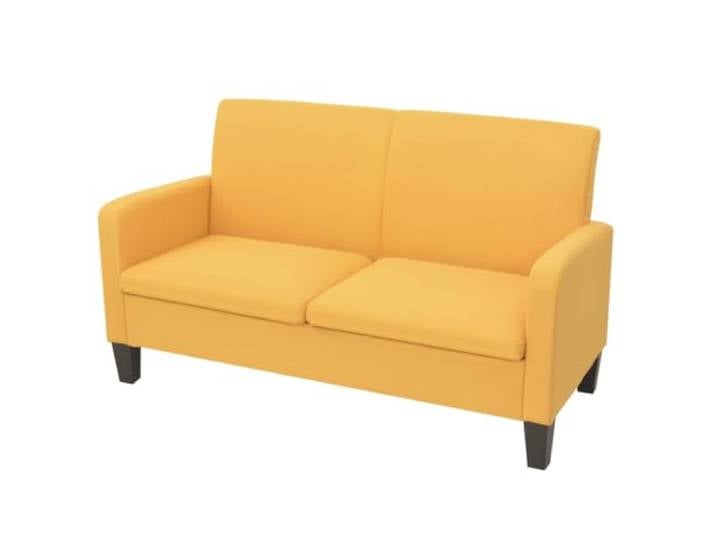 HEFZGDB Komfortables 2-Sitzer Sofa 135x65x76 cm Gelb mit Kiefernholz Gestell und hochwertigem Stoffbezug für stabile Langlebigkeit und einfache Montage