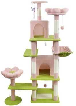 Kodotan sofa 71 inch Flower Cat Tree With large Condo Removable Flower Cushion and Hammock