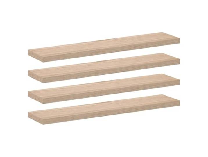 Makastle Schweberegale 4 STK. aus Holzwerkstoff mit Eichenfurnier, Wandmontage, 110 x 23,5 x 4 cm, Rechteckig