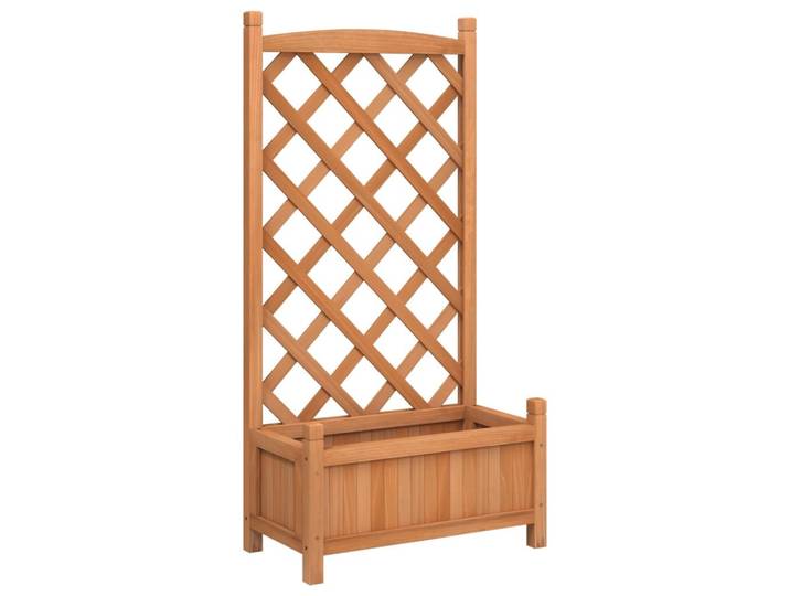 vidaXL Pflanzkübel Mit Spalier Braun Massivholz Tanne, Holz, 55x110x29.5 cm, Gartenzubehör, Hochbeete