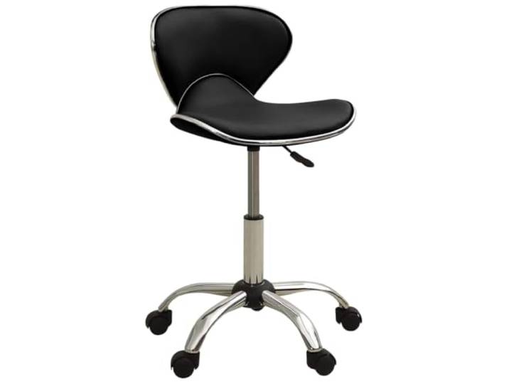 HGDFWRQW Bürostuhl Höhenverstellbar Drehstuhl ohne Armlehnen Schwarz Wendiger Drehsessel fürs Arbeitszimmer mit stabiler Gasdruckfeder, robuster Schaumstoffpolsterung und fünf Rollen.