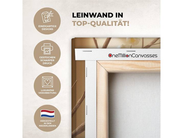 LEINWANDBILD Beige - Osterkuchen - Eier Wanddeko Schlafzimmer 60x90 cm
