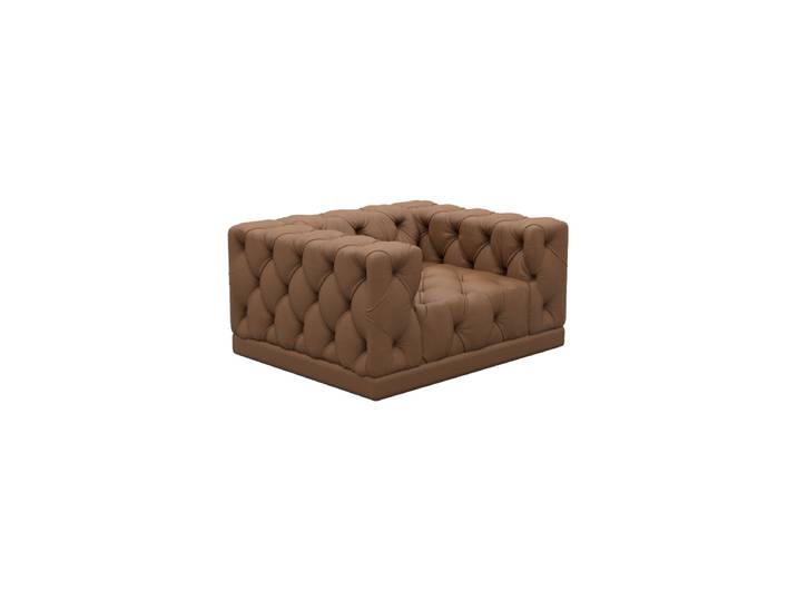 Design Echtleder Loungesessel „Malika“ Echtleder Choco Brown BLOOMINGLOFT Collection
