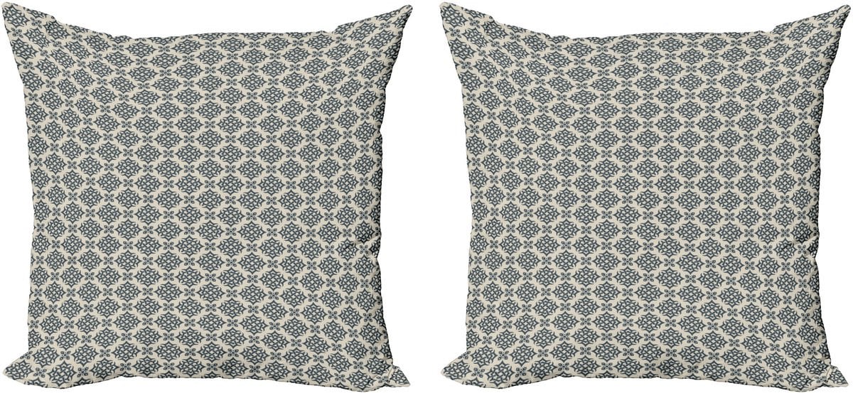 ABAKUHAUS Oosterse decoratieve kussenhoezen, 2-pack, blauwgrijs beige, 45 x 45 cm