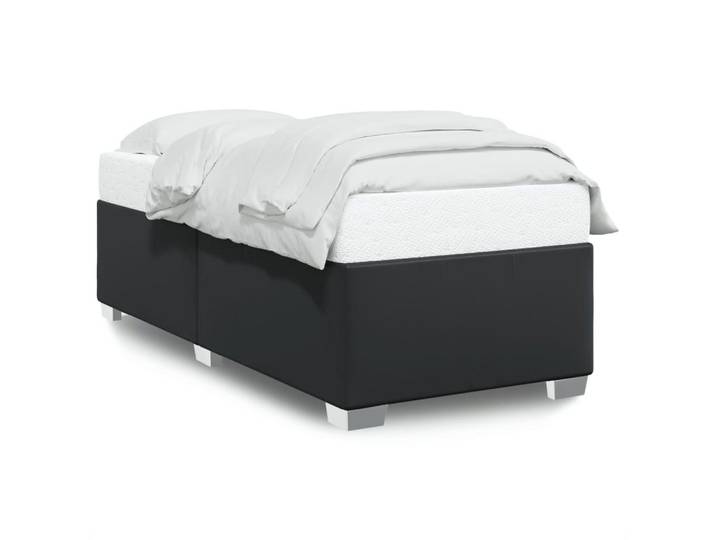 furnicato Bettgestell Schwarzes Kunstlederbett 200 x 80 x 46 cm mit Lattenrost (1-tlg), Pflegeleichte Schlafstätte mit Lattenrost und stabilen Kunststofffüßen