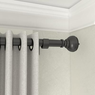 Acroma Black Steel Adjustable Single Elengant Curtain Rod