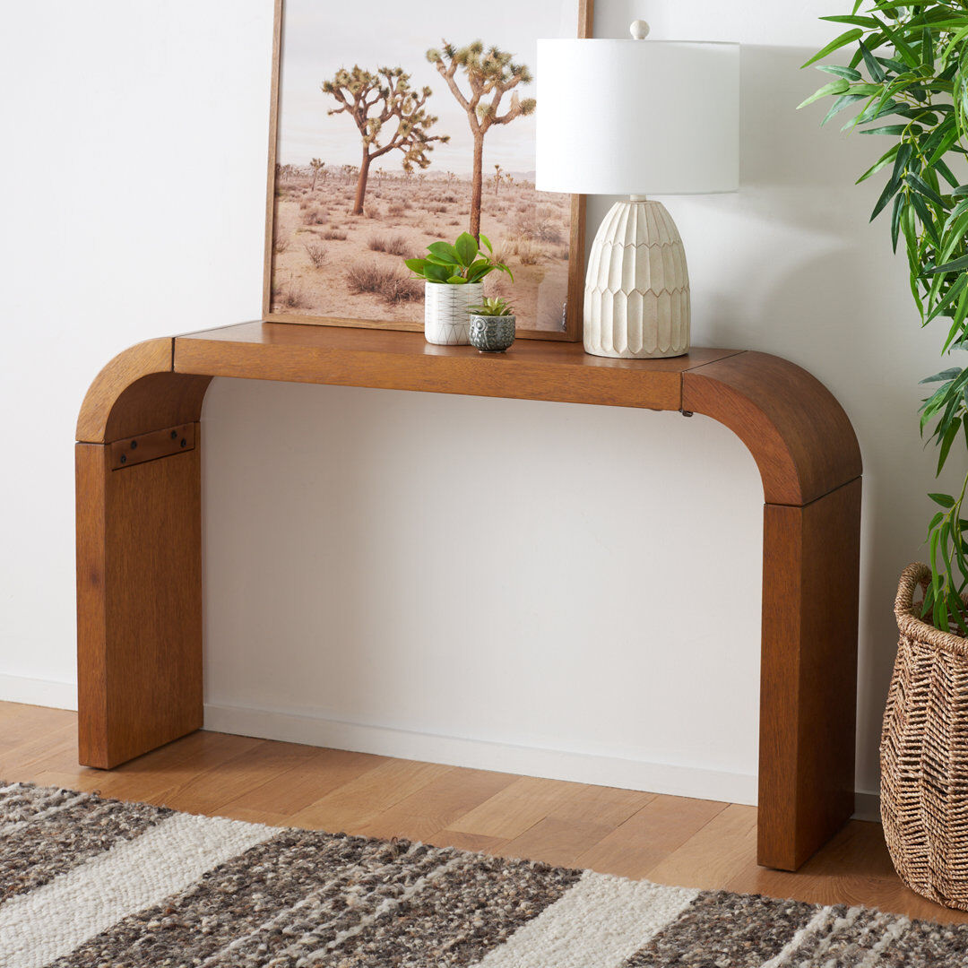 Alpen Home Hamund Curved Console Table Brown 78.99cm H X 132.08cm W X 30.48cm D