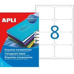 Apli agipa Wetterfeste Etiketten, 99,1 x 67,7 mm, transparent