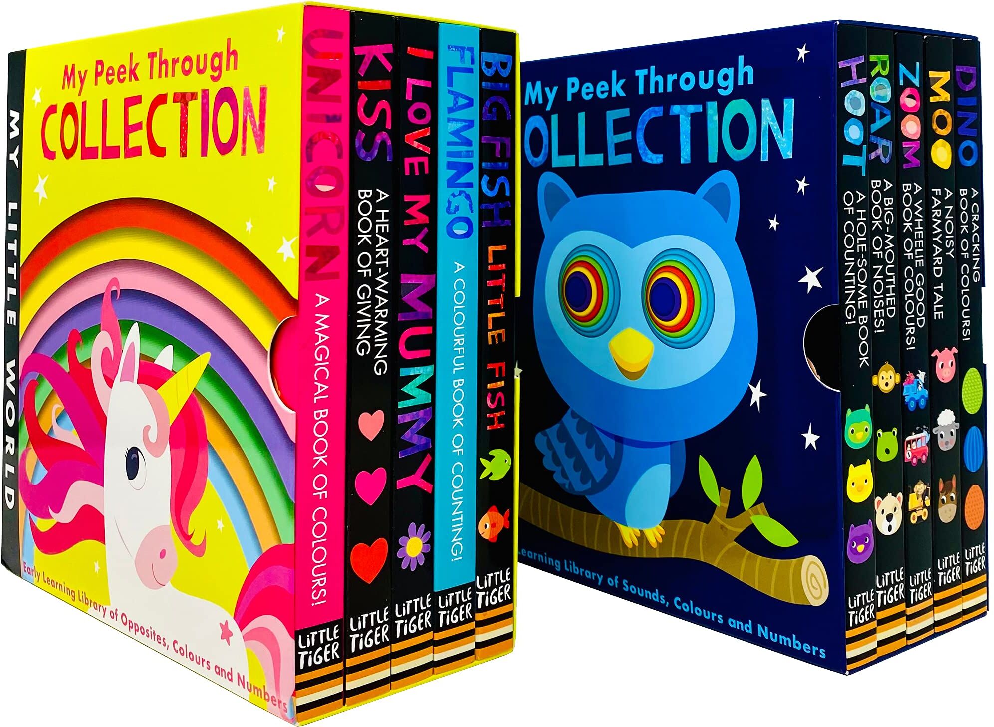 Little Tiger My Little World Peek Through Collection 10 Books Set by Jonathan Litton - Ages 0-5 - Board Book - Finger-Hole Early Learning Bundle