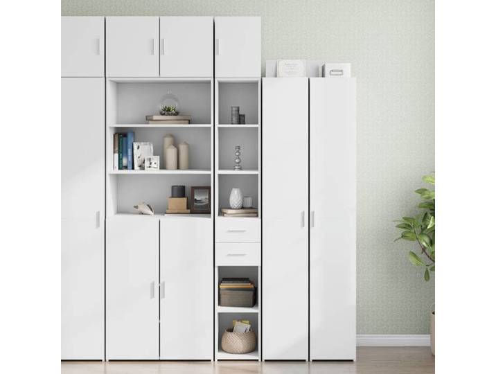 NEW 2026  Haut Armoire Classique Armoire de rangement pour salon mince blanc 30x42 5x225 cm L4145