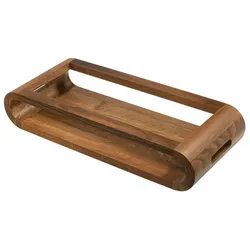 Artelegno, Tablett, Doppelseitiges Tablett aus Nussbaumholz VASD - 37 cm