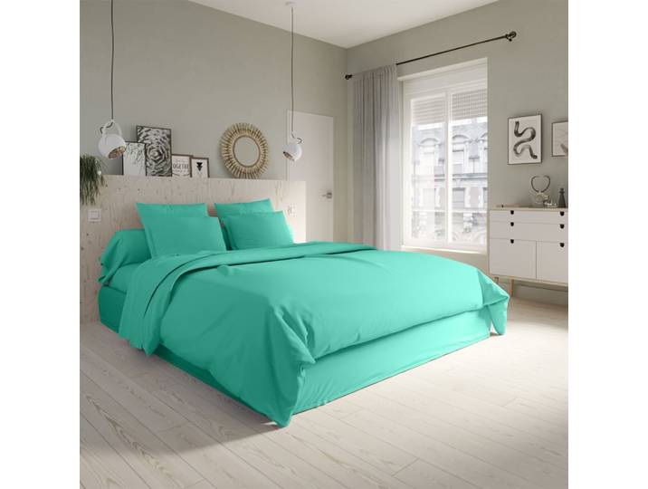Housse de couette coton vert 240x260 cm