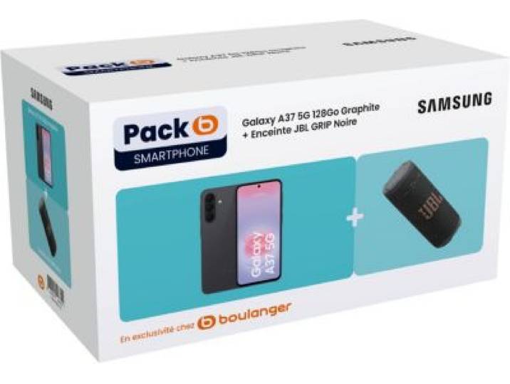 Samsung - Smartphone Pack A37 5g 128go Graphite + Enceinte Jbl Grip Noir