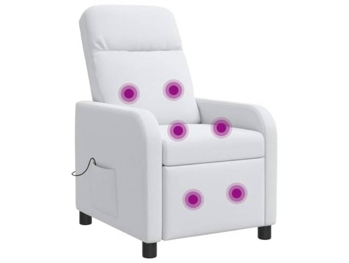 IBUQDDV Relaxsessel Weiß Stoff mit Verstellbarer Rückenlehne 115-160 Grad 100% Polyesterbezug, Metall-Holzrahmen, schmutzabweisend, Armlehnen, modernes Design