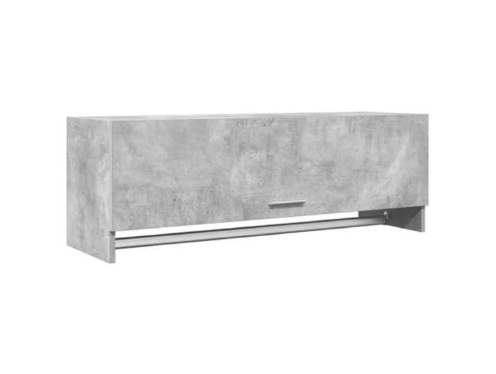 smnyxs Kleiderschrank, Betongrau, 100 x 32,5 x 35 cm, Holz 2 Fächer, Kleiderbügel, Aufbewahrung für Badezimmer, Küche, Waschküche, dekorative Möbel