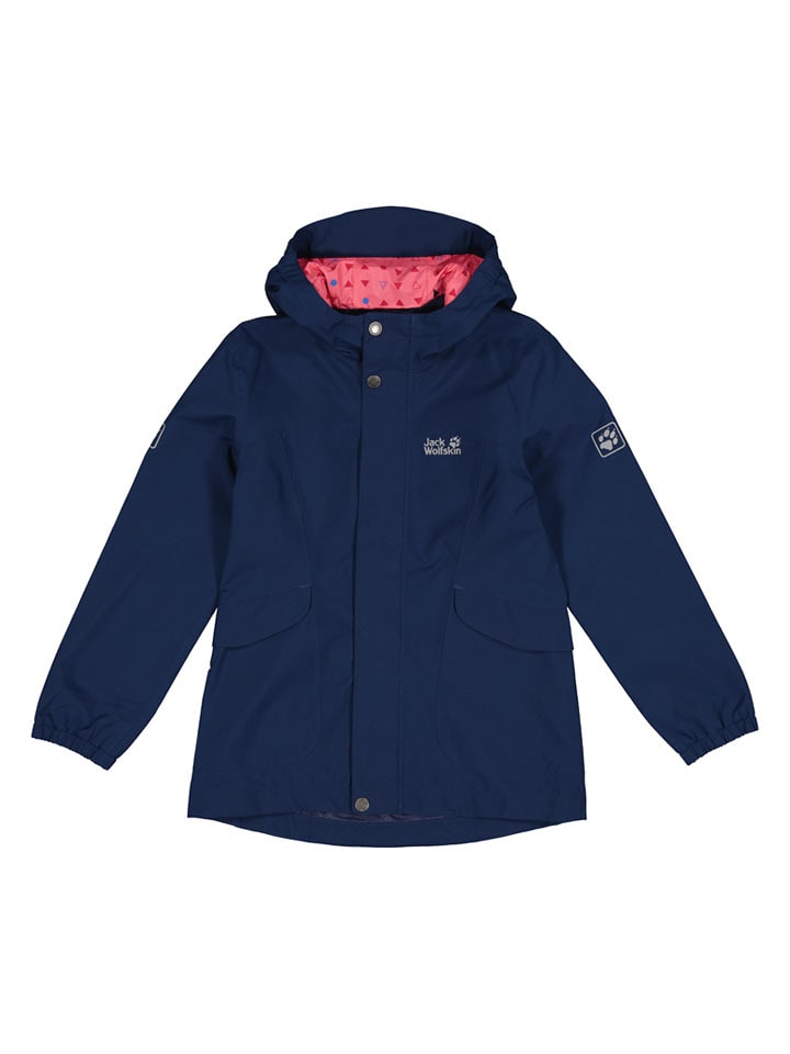 Jack Wolfskin Regenjacke "Rock Town" in Dunkelblau - 104