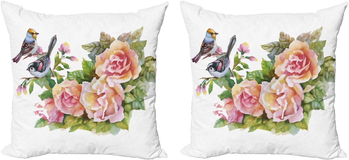 ABAKUHAUS Kussenhoes Lente - Set van 2 - Wilde Vogels - 40 x 40 cm