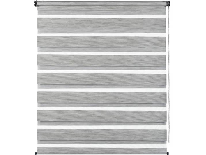 Doppelrollo GARDINIA de luxe , grau (grau, melange), B:140cm H:180cm, Polyester, Rollos, Doppelrollo, hochwertiges Gesamtkonzept mit silbernen Metallkomponenten