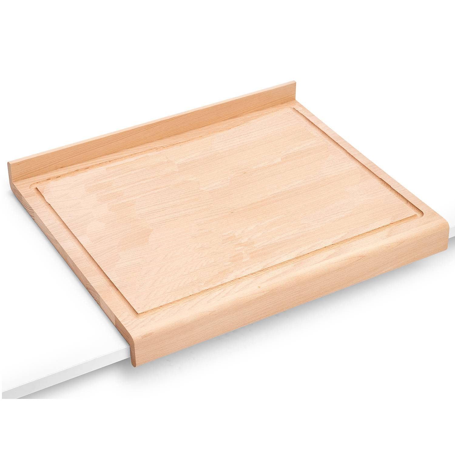 Zeller Bak- en trancheerplank van hout met groef, beige/bruin, B/D/H: 48 x 41 x 5 cm