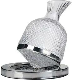Rare Purchases Luxury High End Crystal Glass Decanter, Rotating Drum Wine Dispenser, Mirror Kettle Home Decor a