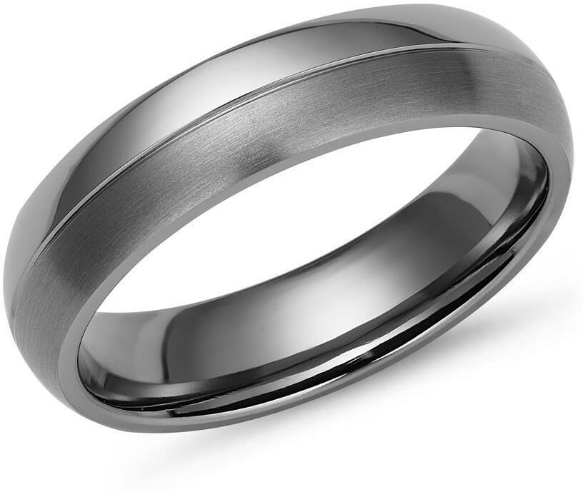 Unique Titan Ring matt/glänzende Kombination silber