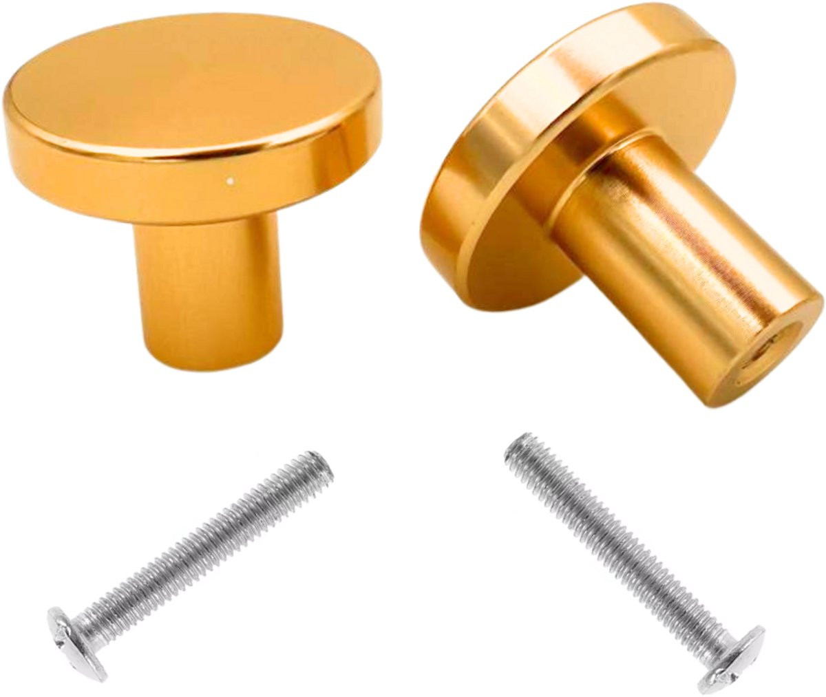 Meubelknoppen Set - 2x Ronde Kastknoppen - Messing Goud - 25 mm