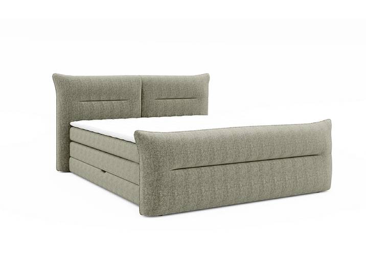 Boxspringbett ELANI grün 140x200cm halbfest