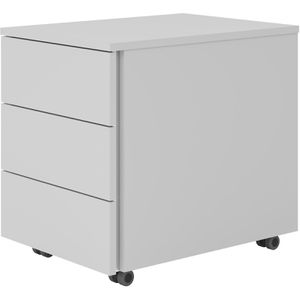 Böttcher-AG Rollcontainer Base Lite, aus Holz, lichtgrau, mit 3 Schubladen