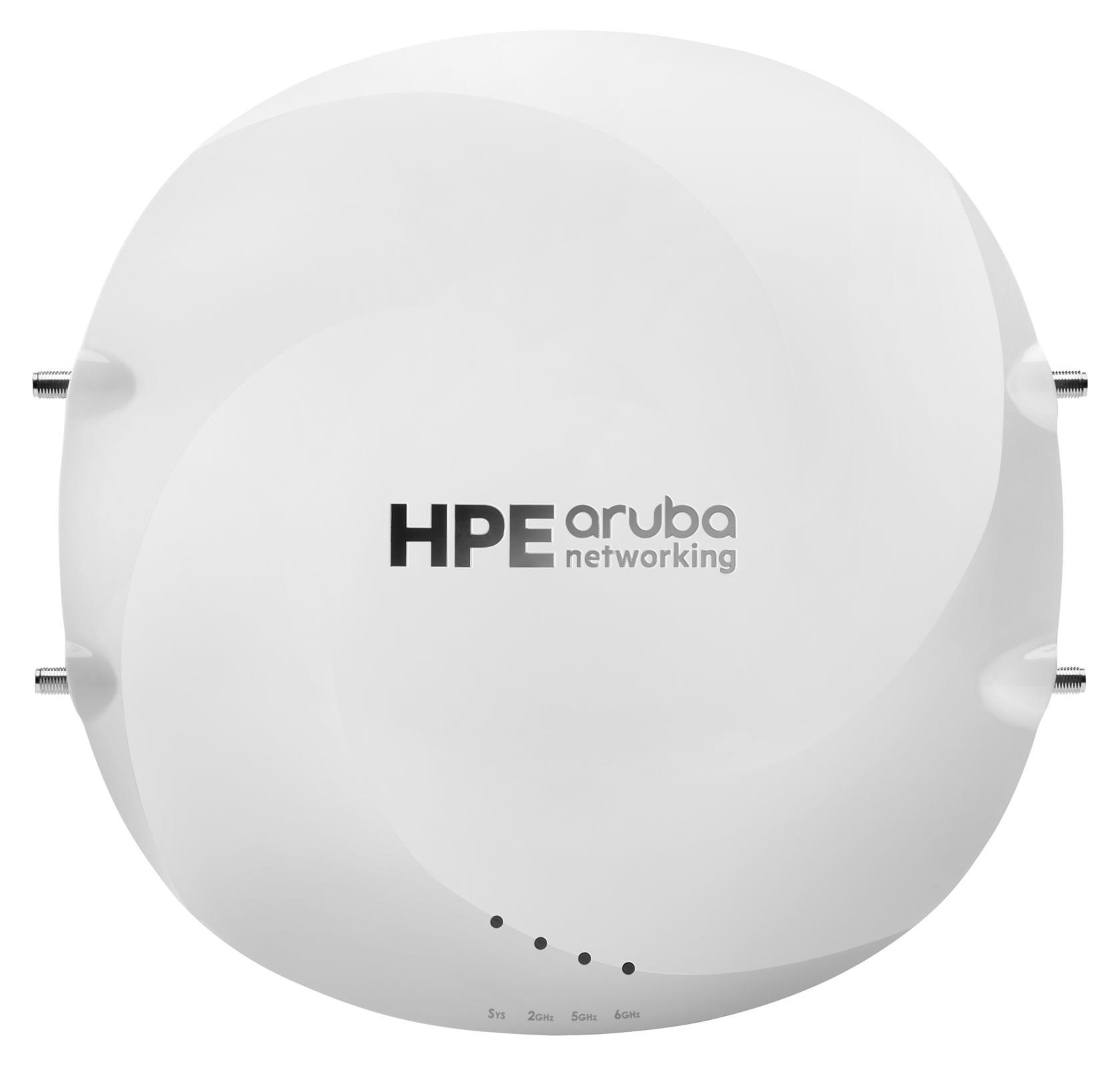 HPE Aruba Networking AP-634 (RW) Tri-radio 2x2:2 Wi-Fi 6E External Antennas Campus AP, 2,4 GHz, 5 GHz, 6 GHz, 2500 Mbit/s, AES, TKIP, WPA, WPA2-Enterprise, WPA2-Personal, WPA3, WPA3-Enterprise, 2500,5000 Mbit/s